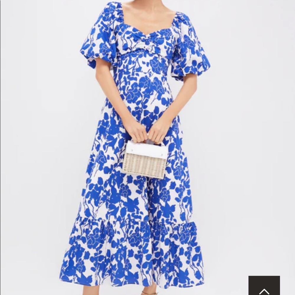 Hyacinth House Blue Floral Seaport Midi Dress